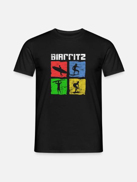 Surf pour surfeurs Vintage Biarritz Idée cadeau - T-shirt homme - noir