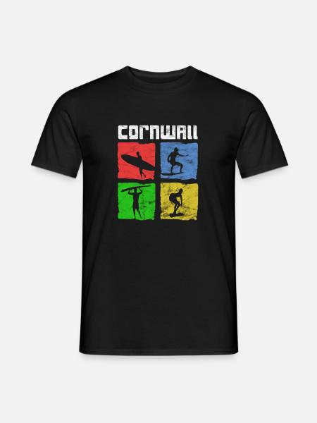 Surfing for Surfers Vintage Cornwall Gift Idea - Men's T-Shirt - black