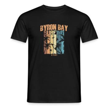 Surfen für Surfer Vintage Byron Bay Geschenkidee - Männer T-Shirt - Schwarz - Vorne - AI Model Male 178 light (178cm)