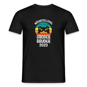 nächstes level großer bruder 2023 retro Gamer - Männer T-Shirt - Schwarz - Vorne - AI Model Male 178 light (178cm)