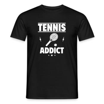 Tennis addict - Men's T-Shirt - black - Front - AI Model Male 178 light (178cm)