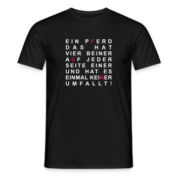 A horse that has four-legged friends - Men's T-Shirt - black - Front - AI Model Male 178 light (178cm)