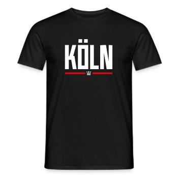 KÖLN | KRONE - Männer T-Shirt - Schwarz - Vorne - AI Model Male 178 light (178cm)