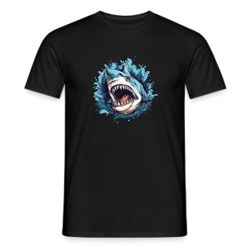 shark fish head 4 - T-shirt homme - noir - Devant - AI Model Male 178 light (178cm)