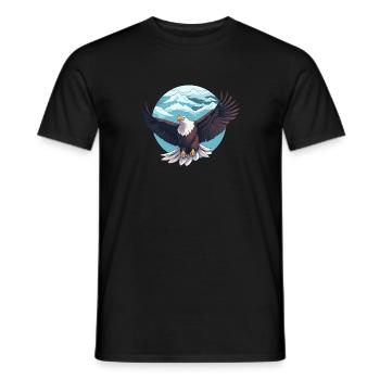 Majestätischer Adler in verschneiter Berglandschaft - Männer T-Shirt - Schwarz - Vorne - AI Model Male 178 light (178cm)