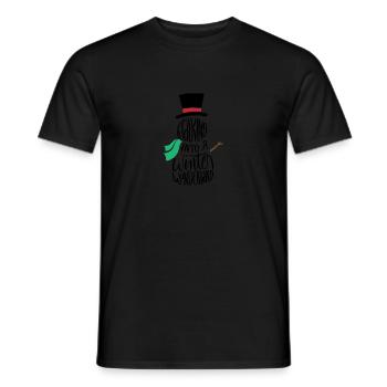 Snowman winter cold snow gift Mr. Snow - Men's T-Shirt - black - Front - AI Model Male 178 light (178cm)