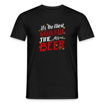 Beer Men Man Christmas Gift Beer X-Mas - Men's T-Shirt - black - Front - AI Model Male 178 light (178cm)
