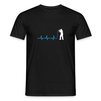 MC rappen herzschlag mikrofon geschenk heartbeat - Männer T-Shirt - Schwarz - Vorne - AI Model Male 178 light (178cm)
