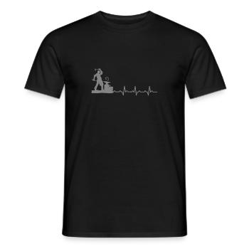 Schmied Herzschlag Geschenk Hammer Eisen beruf job - Männer T-Shirt - Schwarz - Vorne - AI Model Male 178 light (178cm)