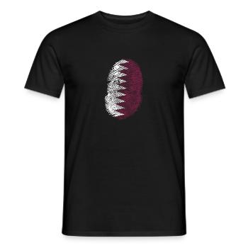 Qatar Shirt · Drapeau · ADN · Empreintes digitales - T-shirt homme - noir - Devant - AI Model Male 178 light (178cm)
