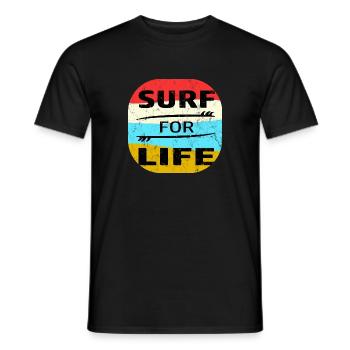 Surfer Surfen Surf Meer See Wellen Urlaub Geschenk - Männer T-Shirt - Schwarz - Vorne - AI Model Male 178 light (178cm)