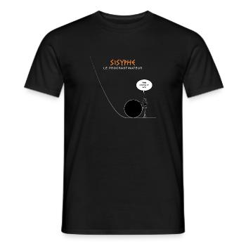 D'abord un café - blanc - T-shirt homme - noir - Devant - AI Model Male 178 light (178cm)
