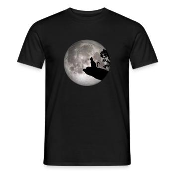 Full Moon Cat animal chat hurlante loup-garou - T-shirt homme - noir - Devant - AI Model Male 178 light (178cm)