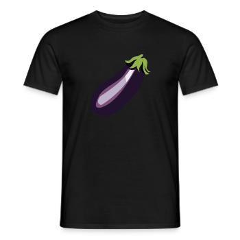 aubergine - Men's T-Shirt - black - Front - AI Model Male 178 light (178cm)