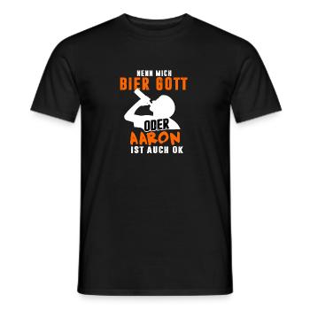 NENN MICH AARON - Männer T-Shirt - Schwarz - Vorne - AI Model Male 178 light (178cm)