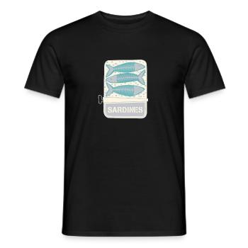 Sardines, Boîte, Pêche, Poisson, huile - T-shirt homme - noir - Devant - AI Model Male 178 light (178cm)