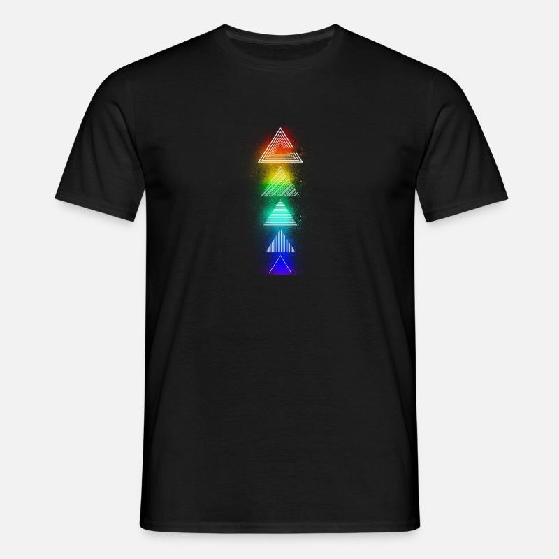 Neon Dreick Bunt - Männer T-Shirt - Schwarz