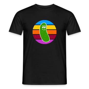 Vintage Colored Pickle # 1 - Men's T-Shirt - black - Front - AI Model Male 178 light (178cm)