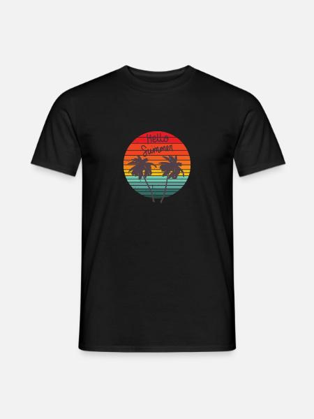 Hello Summer - Männer T-Shirt - Schwarz