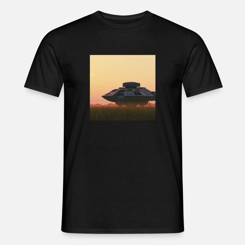 Sunset Landing - Männer T-Shirt - Schwarz
