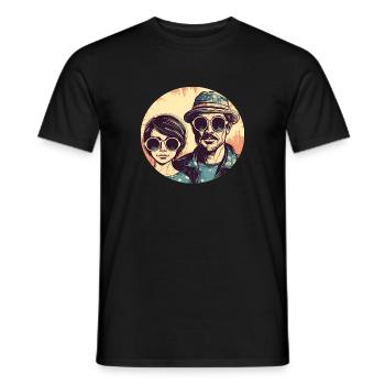 Père cool avec fille cool - Père fille - T-shirt homme - noir - Devant - AI Model Male 178 light (178cm)