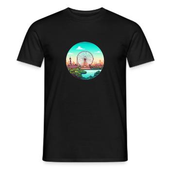 London Eye - Männer T-Shirt - Schwarz - Vorne - AI Model Male 178 light (178cm)