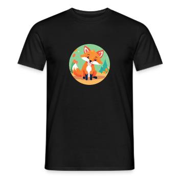 Fuchs im Herbstwald - Männer T-Shirt - Schwarz - Vorne - AI Model Male 178 light (178cm)