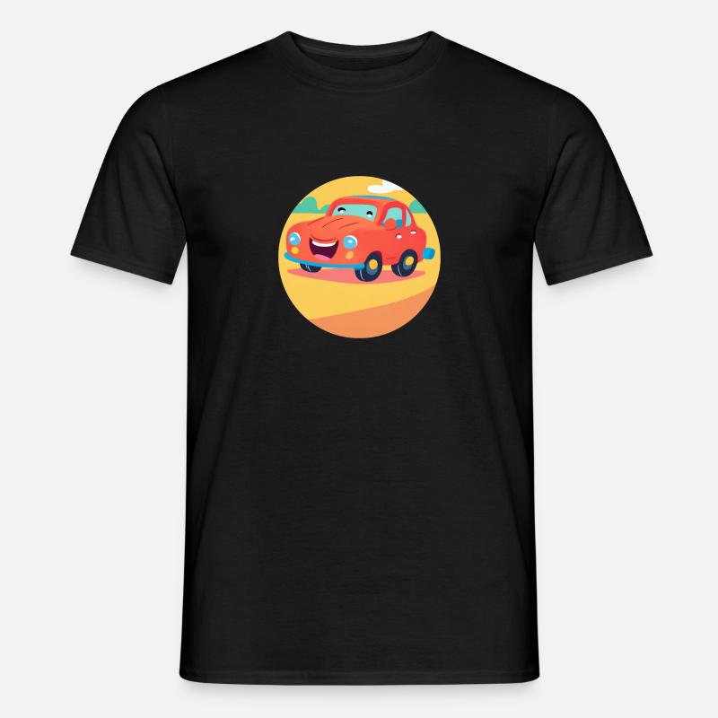 Fröhliche Fahrt Auto - Männer T-Shirt - Schwarz