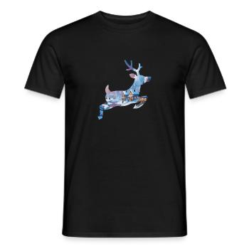 Winter Wonderland in Deer Silhouette - Men's T-Shirt - black - Front - AI Model Male 178 light (178cm)