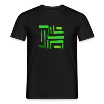 Green Paint Maze - Men's T-Shirt - black - Front - AI Model Male 178 light (178cm)