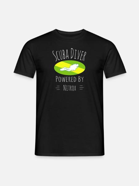 Powered by Nitrox, Taucher, Scuba, diving, EAN - Männer T-Shirt - Schwarz