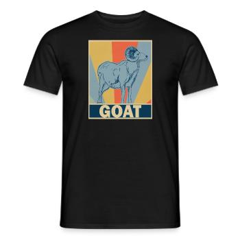 chèvre - T-shirt homme - noir - Devant - AI Model Male 178 light (178cm)