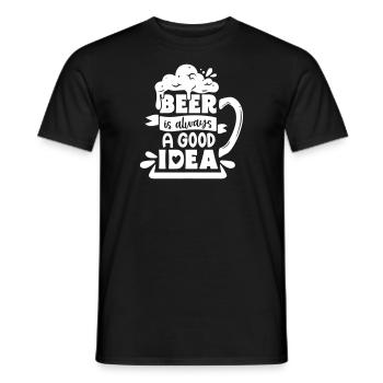 BIER IDEE SONNEN URLAUB PARTY GRILLEN FEIER MOTIV - Männer T-Shirt - Schwarz - Vorne - AI Model Male 178 light (178cm)
