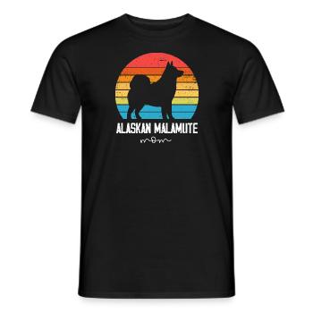Alaskan Malamute Dog - Men's T-Shirt - black - Front - AI Model Male 178 light (178cm)