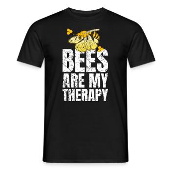 Les abeilles sont ma thérapie Apiculteur Apiculteur - T-shirt homme - noir - Devant - AI Model Male 178 light (178cm)