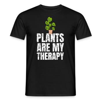 Les plantes sont ma thérapie Jardinage - T-shirt homme - noir - Devant - AI Model Male 178 light (178cm)