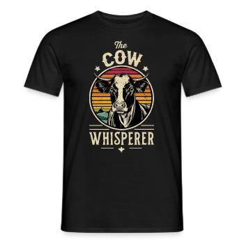 The Cow Whisperer Farmer Farmer - Men's T-Shirt - black - Front - AI Model Male 178 light (178cm)