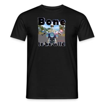 Skeleton on a motorcycle - Bone to be wild - Men's T-Shirt - black - Front - AI Model Male 178 light (178cm)