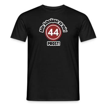44. Geburtstag – Alle Schnäpse zu mir! Schnapszahl - Männer T-Shirt - Schwarz - Vorne - AI Model Male 178 light (178cm)