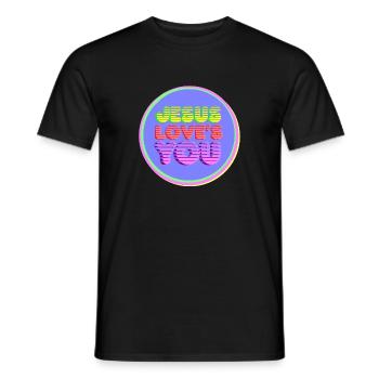 Jesus loves you - T-shirt homme - noir - Devant - AI Model Male 178 light (178cm)