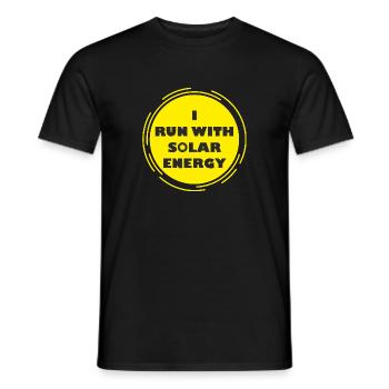 funny run with solar energy design - Men's T-Shirt - black - Front - AI Model Male 178 light (178cm)