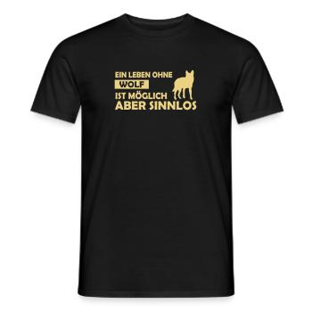 ein leben ohne wolf - Männer T-Shirt - Schwarz - Vorne - AI Model Male 178 light (178cm)