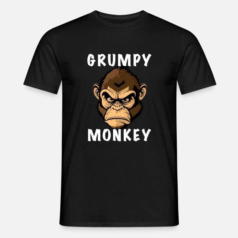 GRUMPY MONKEY - Männer T-Shirt - Schwarz