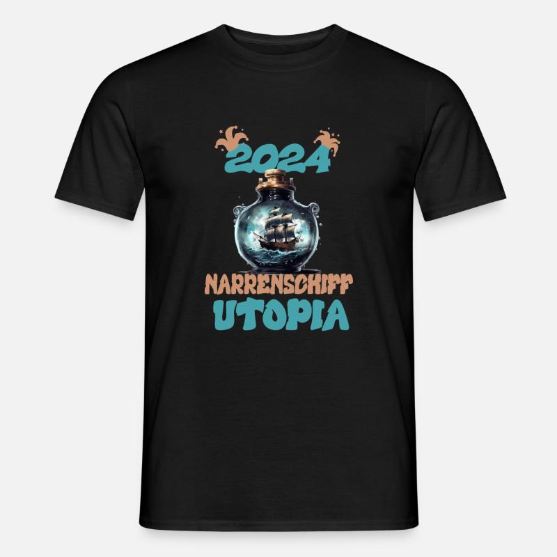 2024, Narrenschiff Utopia - Männer T-Shirt - Schwarz
