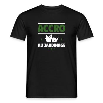 accro au jardinage - T-shirt homme - noir - Devant - AI Model Male 178 light (178cm)