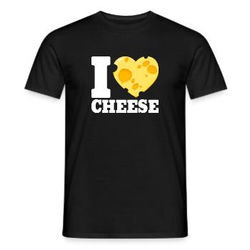 I Love Cheese - Heart Gift Gouda Pizza Bread - Men's T-Shirt - black - Front - AI Model Male 178 light (178cm)