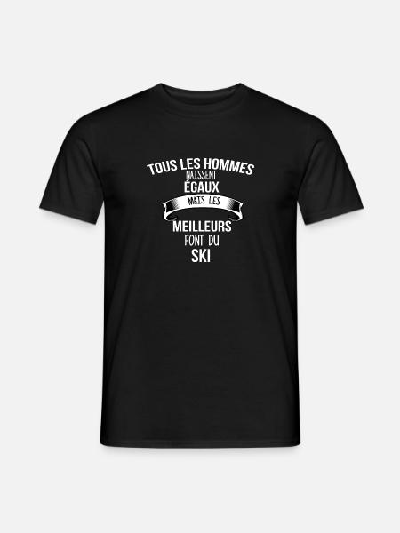 ski cadeau humour - T-shirt homme - noir