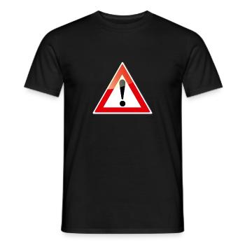 attention - T-shirt homme - noir - Devant - AI Model Male 178 light (178cm)