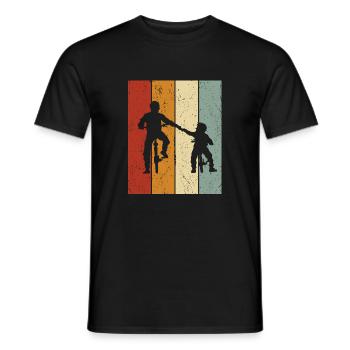 Father & Son Bicycle Design - Men's T-Shirt - black - Front - AI Model Male 178 light (178cm)
