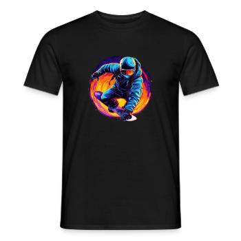 Snowboard ou ski puis après-ski - T-shirt homme - noir - Devant - AI Model Male 178 light (178cm)